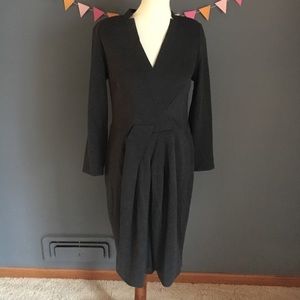 *HP* AKRIS Charcoal Gray Wool Dress 12 NWOT